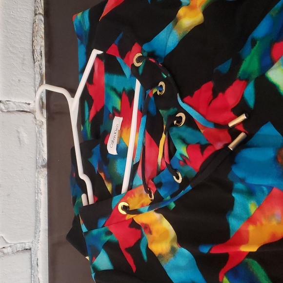 Colorful Calvin Klein tunic dress with gold detail - Picture 3 of 4